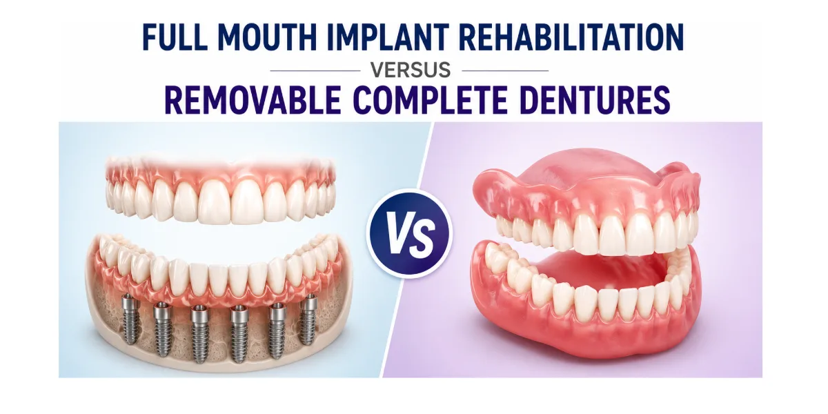 Full Mouth Implant Rehabilitation vs Removable Complete Dentures: Which Tooth Replacement Option Is Best for You?