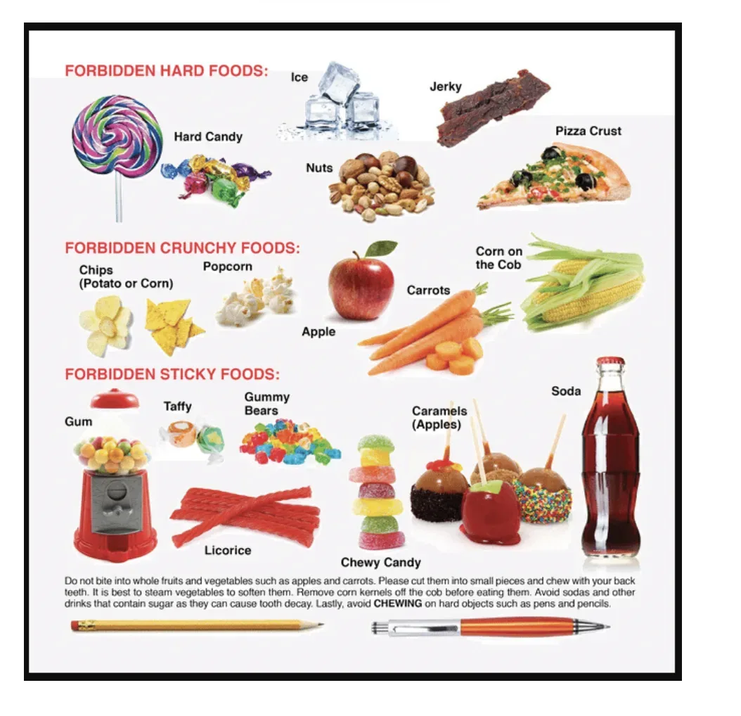 Food to avoid with braces