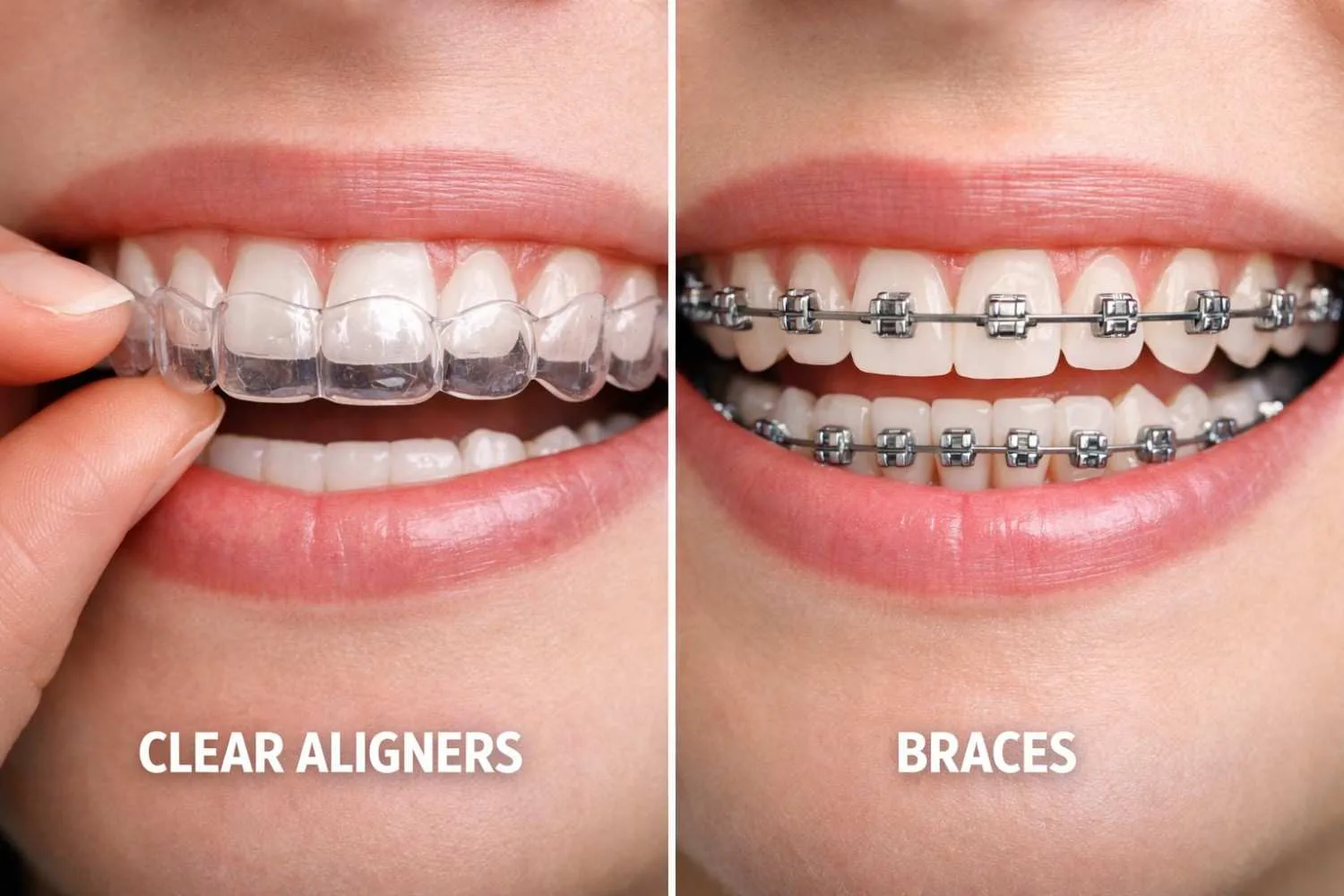 Appearance - Clear aligners vs Braces